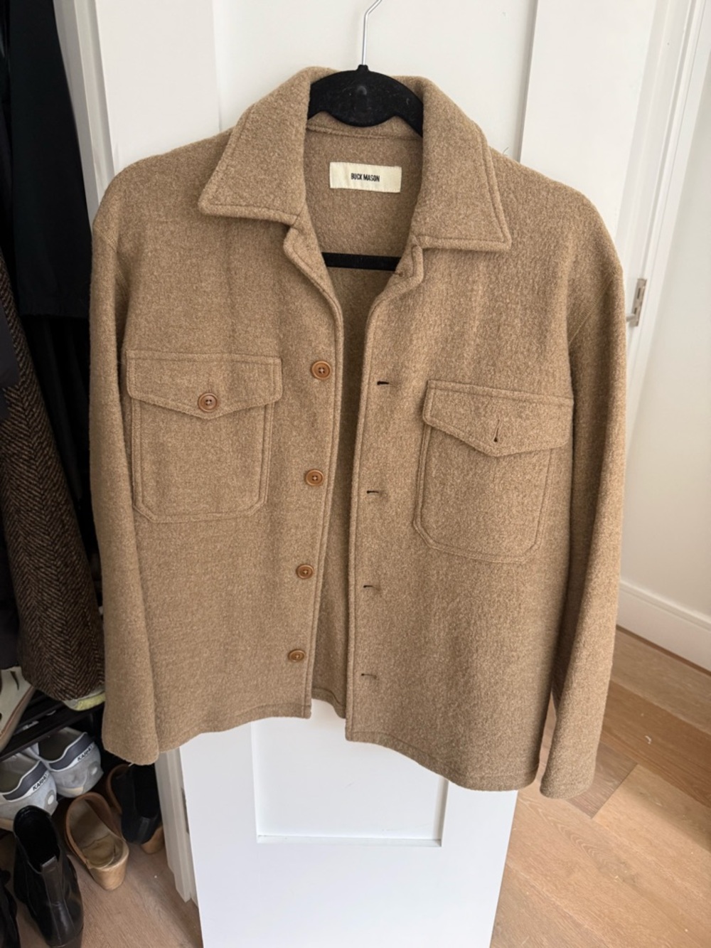 Buck Mason Tan Wool-Blend Shirt Jacket